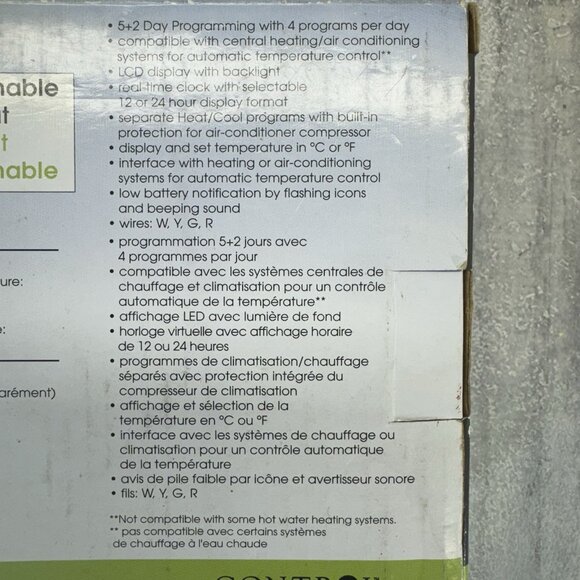 Control Programmable thermostat 5+2 Day Programming with 4 programs per day LCD - Picture 5 of 7